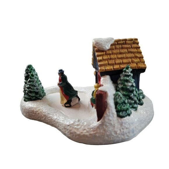 Vintage Christmas Village Walnut Grove Pond Ceramic Bonus Skaters  JH1807200 - Picture 6 of 6